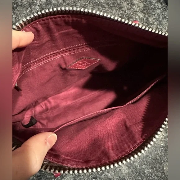 Fossil Deep Burgundy Leather Satchel Handbag - Picture 5 of 7